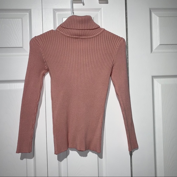 Ribbed Pink Turtleneck - Picture 2 of 6
